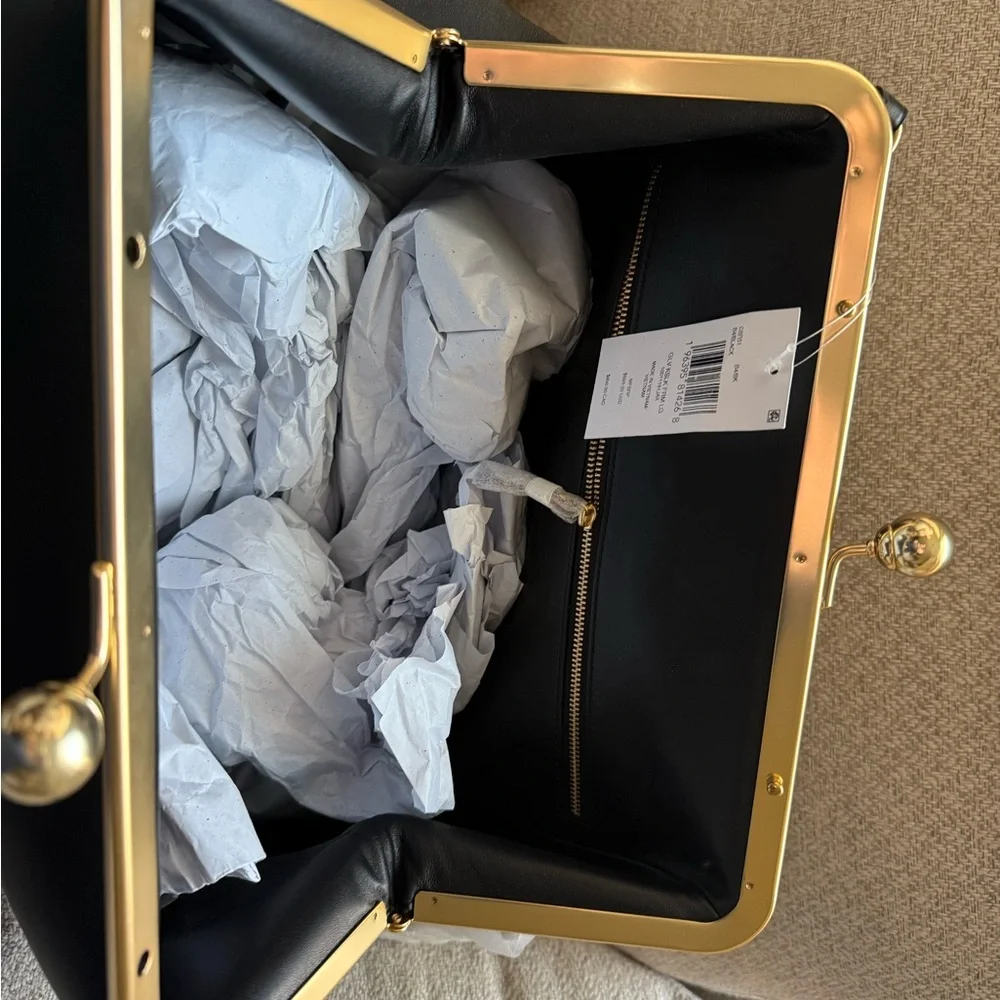 Coach Black Leather Shoulder Bag with Gold Accents - Picture 2 of 6